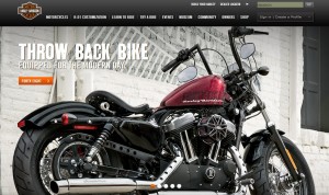 Harley Davidson homepage carousel