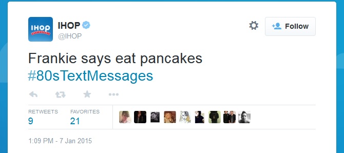 IHOP Twitter 80s Text Messages